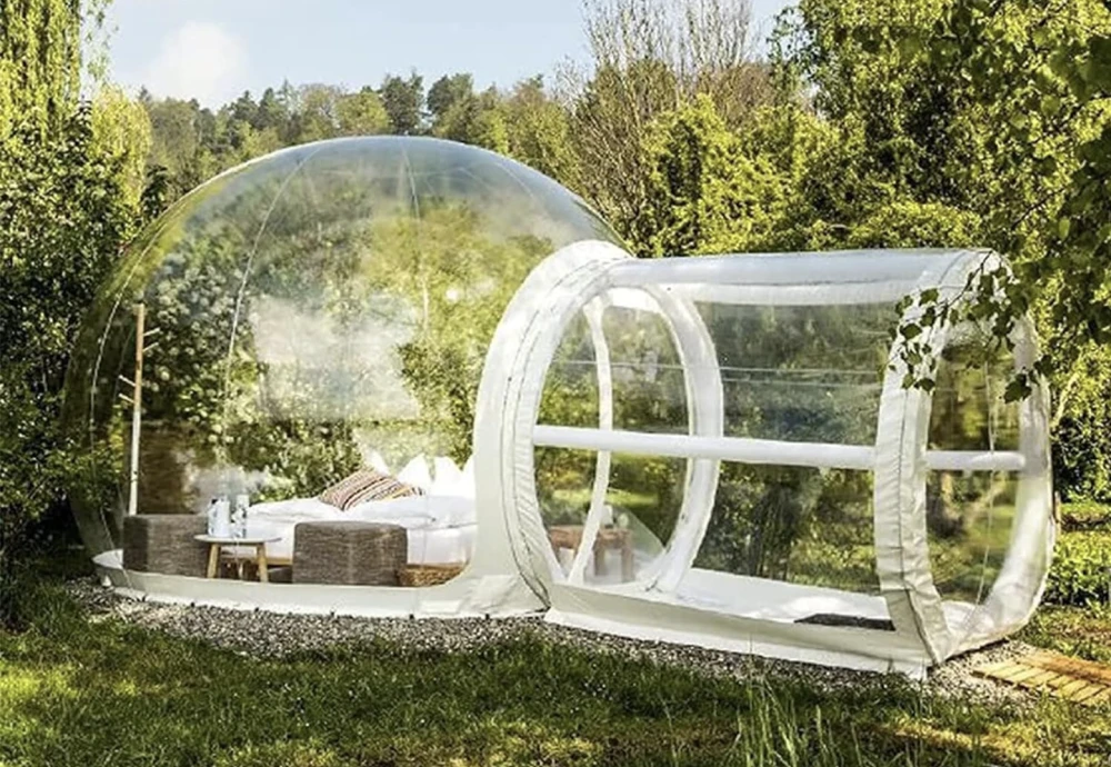 camping in bubble tent