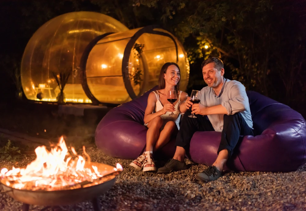 camping in bubble tent